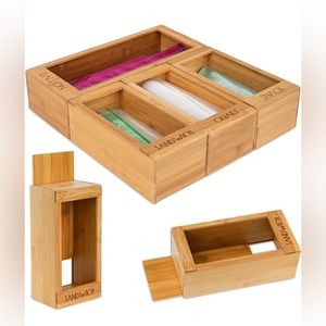 Bamboo Ziplock Bag Storage Set